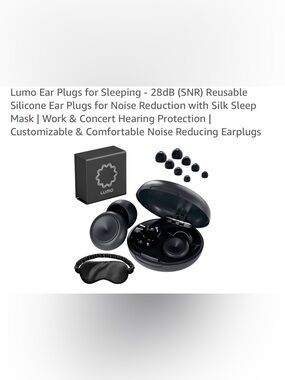 Black Noise-Reducing Ear Plugs with Charging Case. BRAND NEW NEVER USED